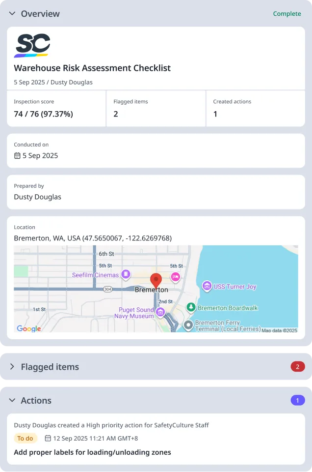 Warehouse Risk Assessment Checklist