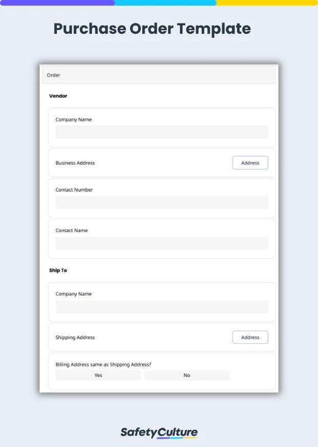 purchase order template