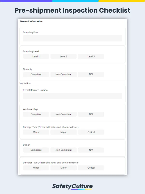 Pre-shipment Inspection Checklist