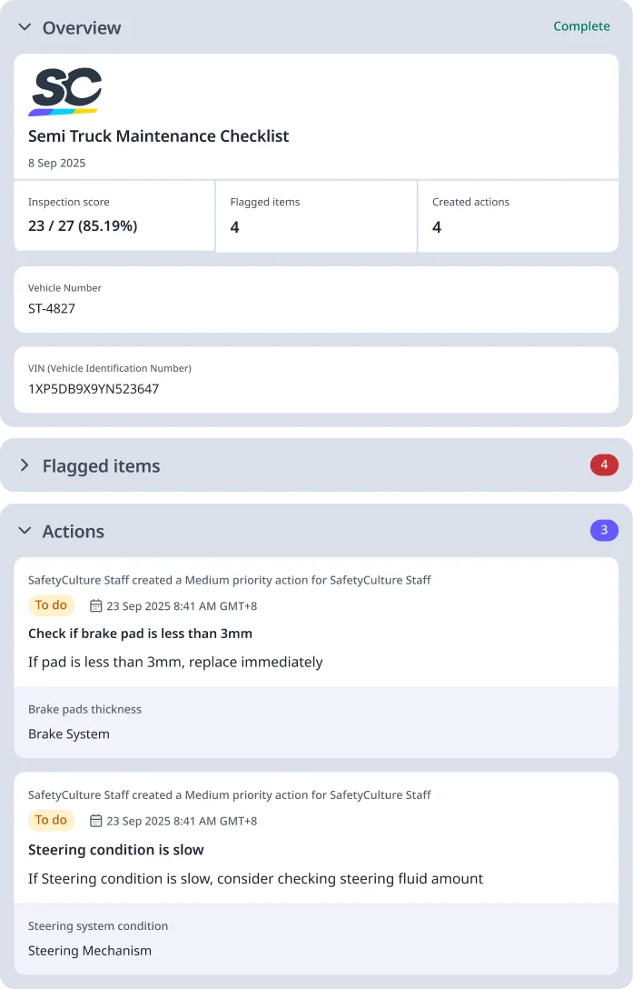 Semi-Truck Maintenance Checklist