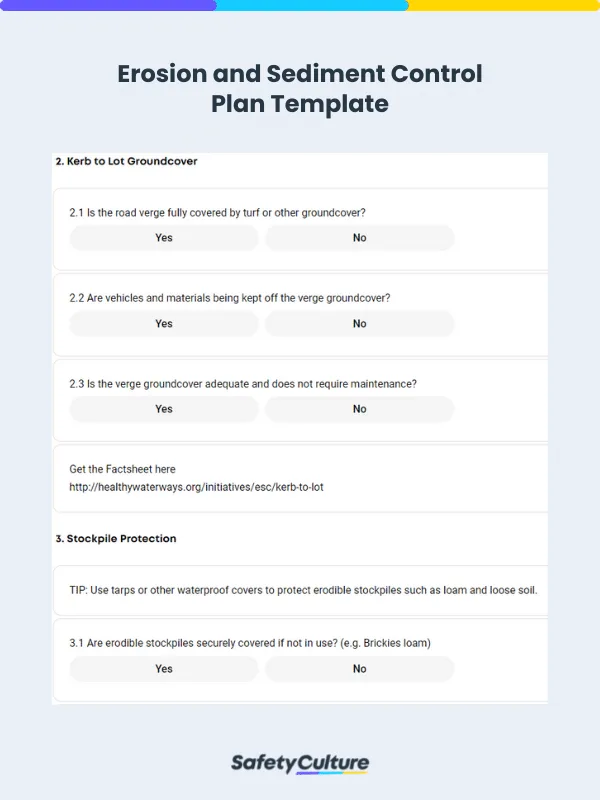 Erosion and Sediment Control Plan Template
