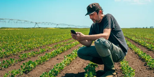 An agriculturist using a lone farmer safety checklist