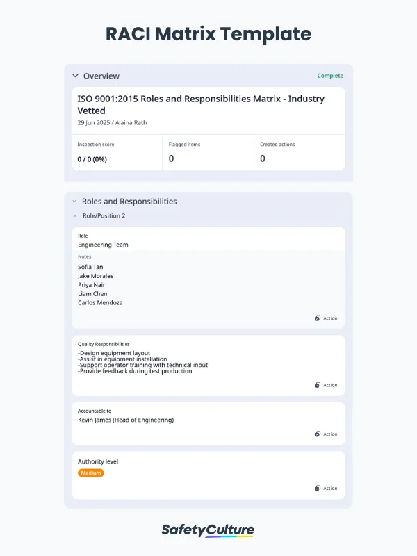 RACI Matrix Featured Template