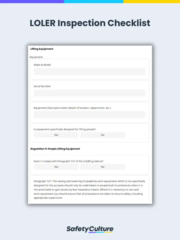 loler inspection checklist