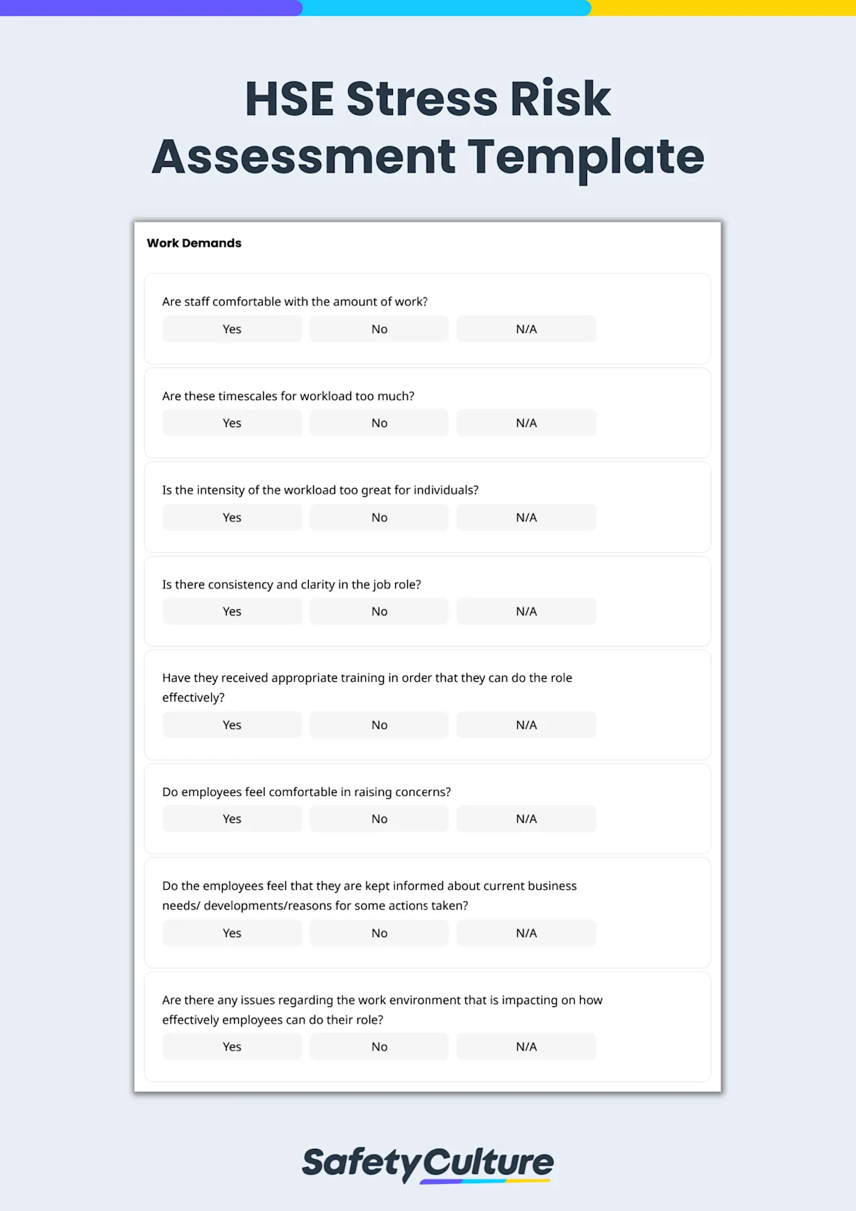 HSE Stress Risk Assessment Template