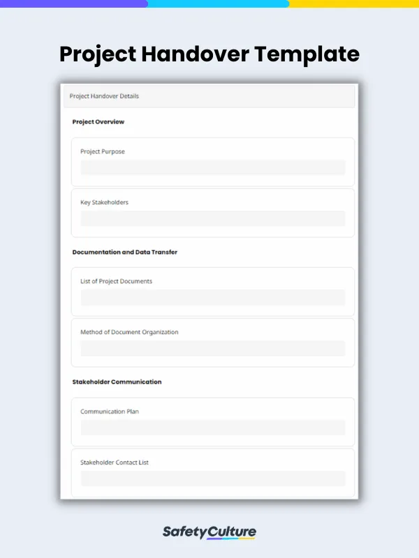 project handover template
