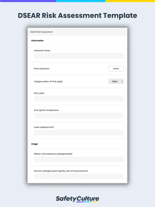 DSEAR Risk Assessment Template
