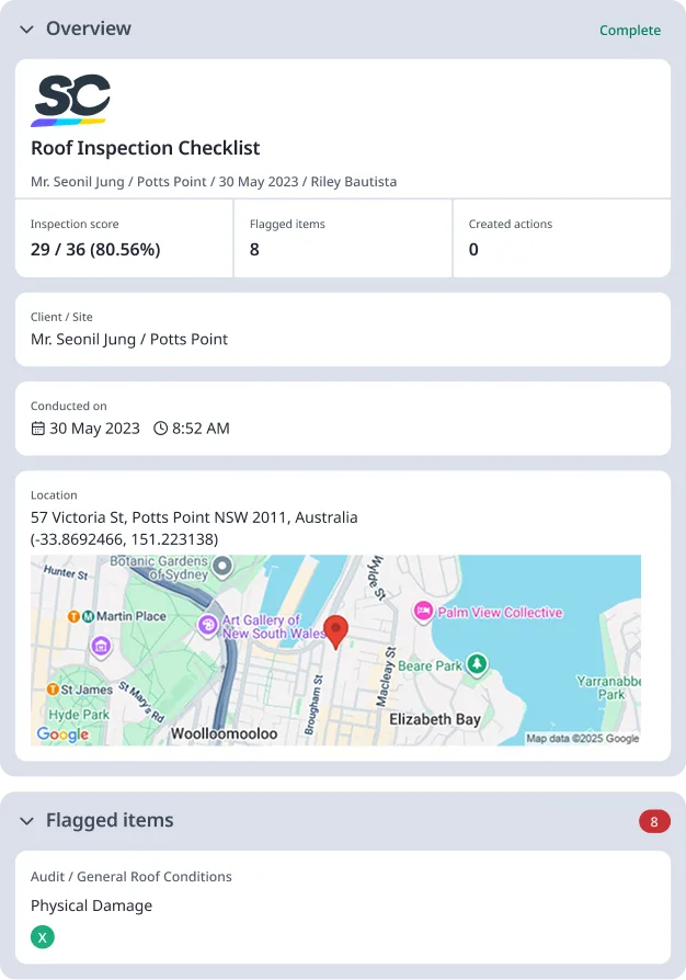 roof inspection checklist