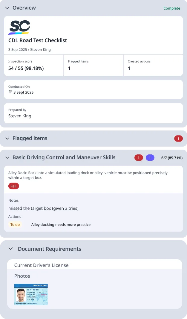 CDL Road Test Checklist featured template