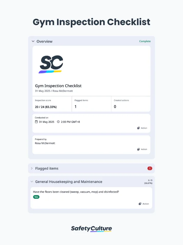 Gym Inspection Checklist