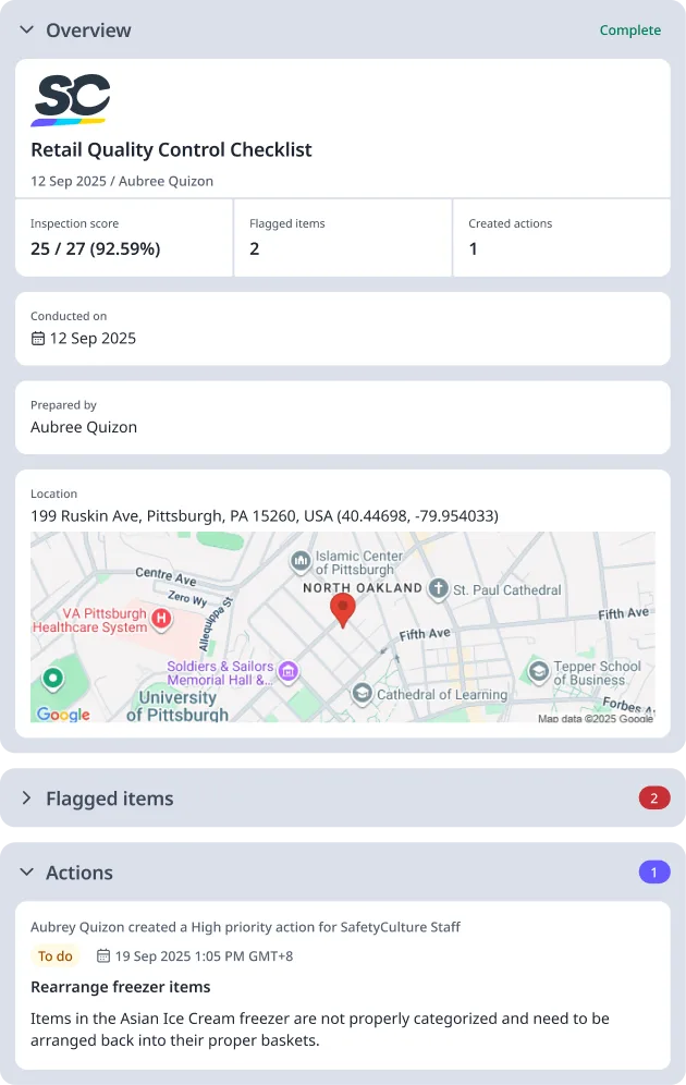 Retail Quality Control Checklist