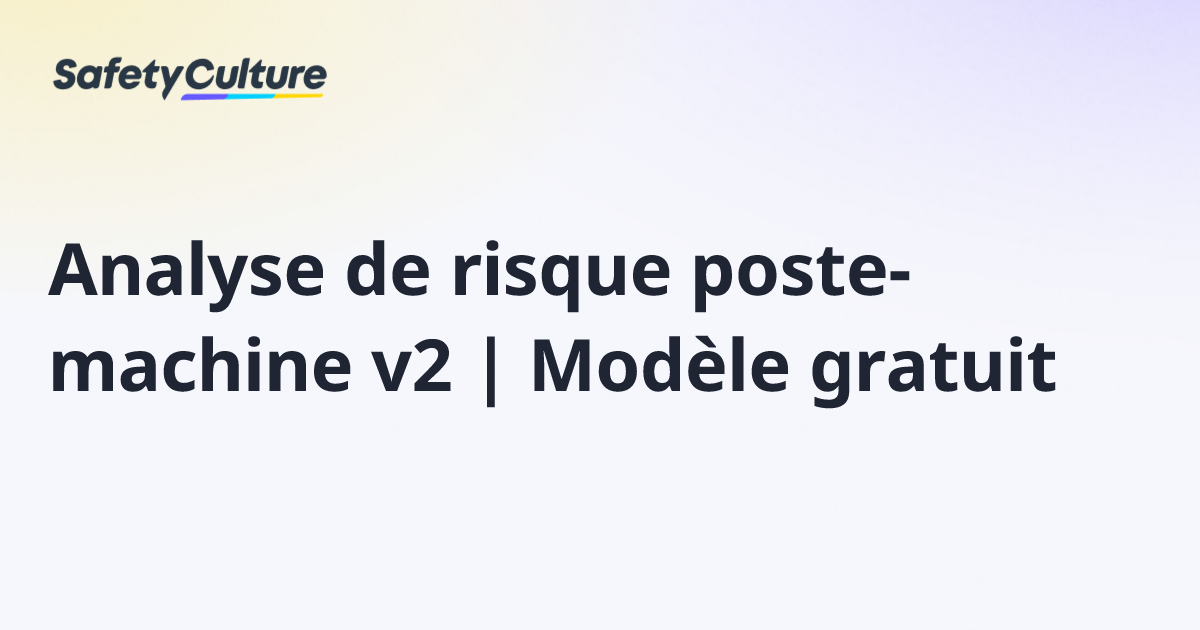 Analyse de risque poste-machine v2 | Modèle gratuit | Free Template
