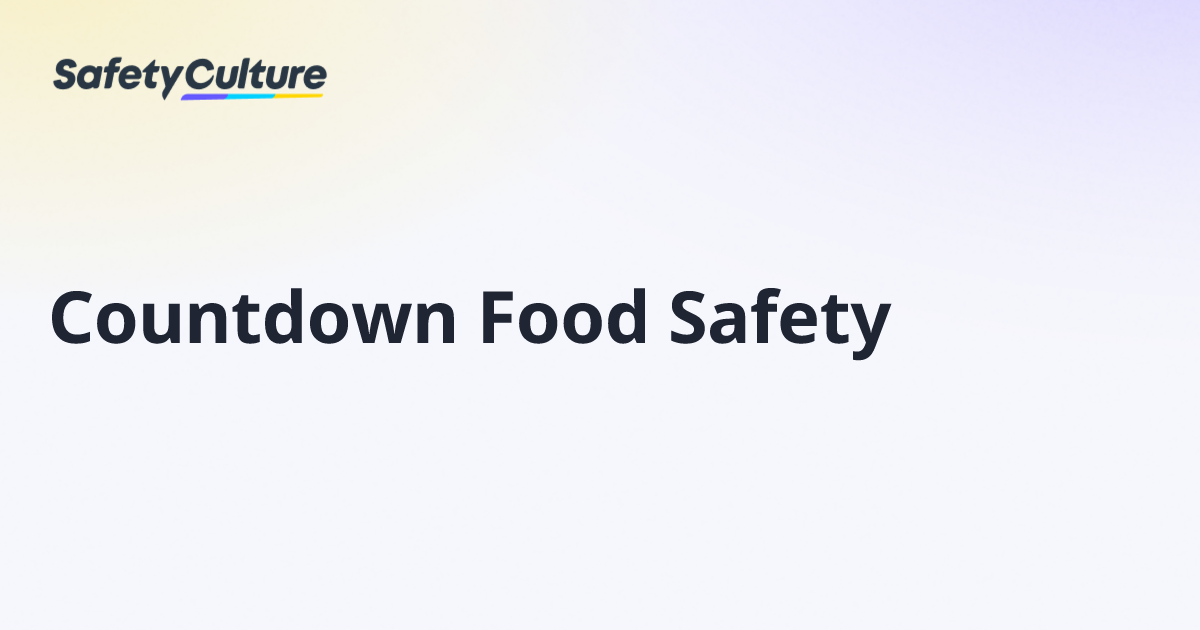 Countdown Food Safety | Free Template