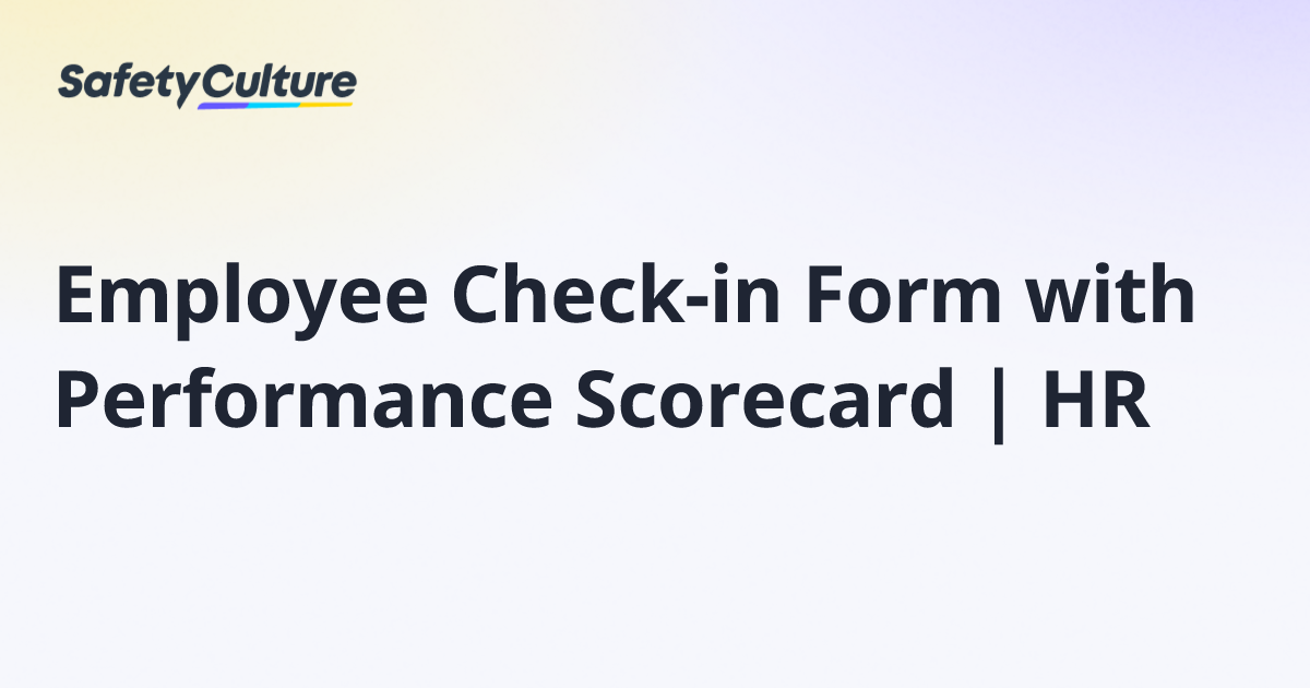 Employee Check-in Form with Performance Scorecard | HR | Free Template