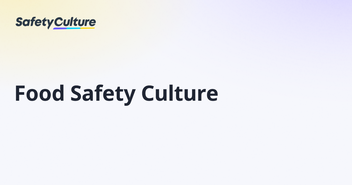 Food Safety Culture Free Course