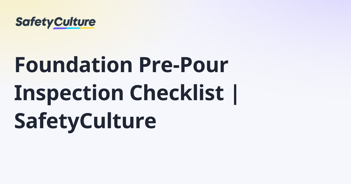 Free Home Foundation Inspection Checklist Template to Edit Online