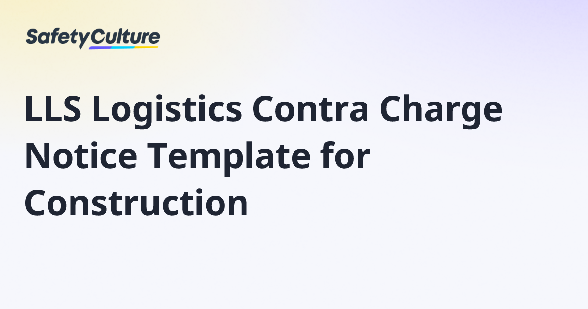 LLS Logistics Contra Charge Notice Template for Construction | Free ...