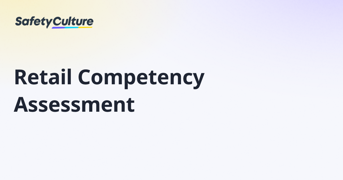 Retail Competency Assessment | Free Template