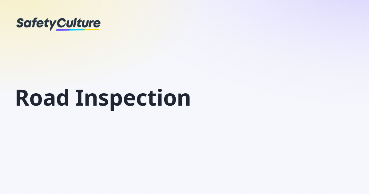 Road Inspection | Free Template