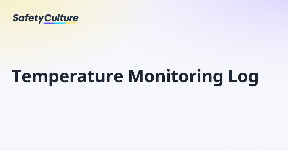 Temperature Monitoring Log | Free Template
