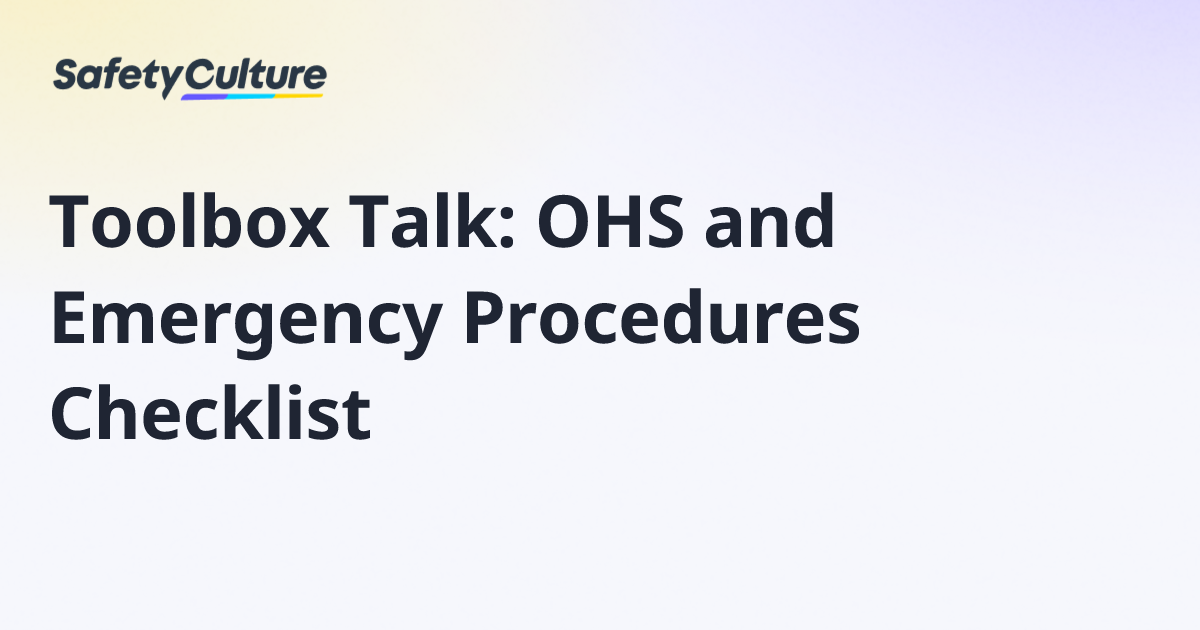 Essential Toolbox Talks for Safer Workplaces